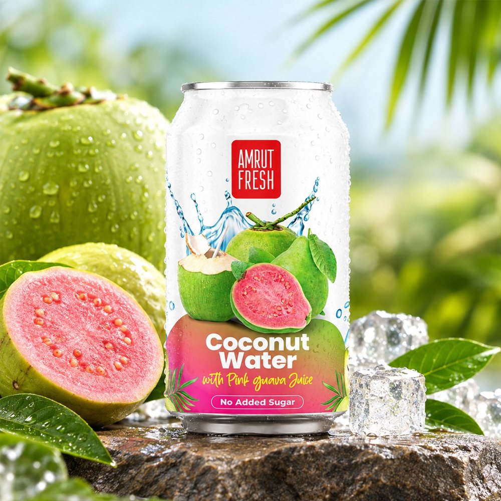 Amrut Fresh Coconut Water with Pink Guava Juice
